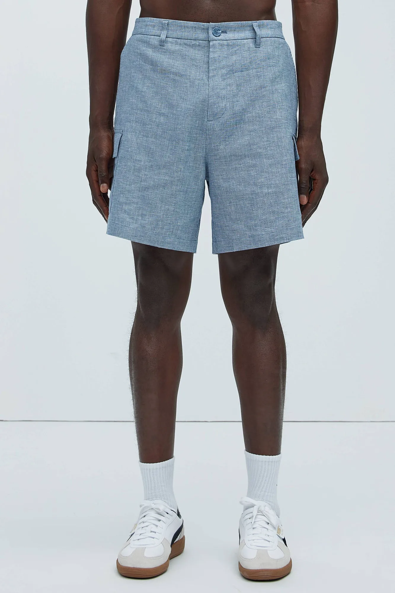 Bahamas Linen Cargo Shorts - Blue