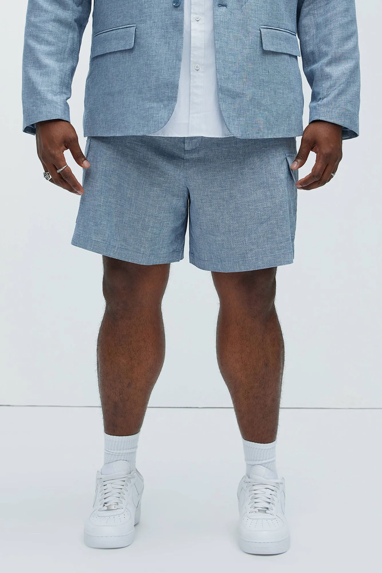 Bahamas Linen Cargo Shorts - Blue