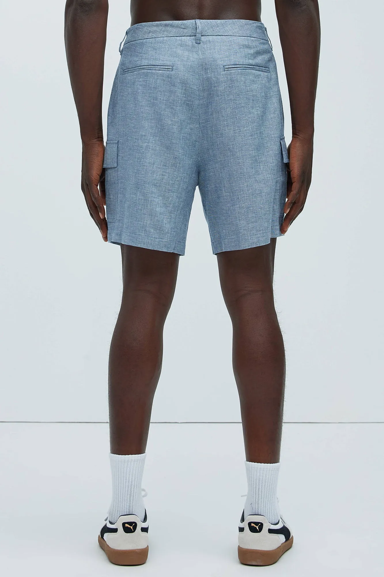 Bahamas Linen Cargo Shorts - Blue