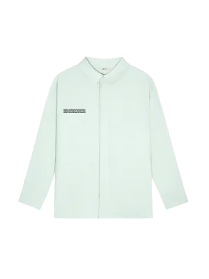 Mens DNA Linen Collared Long Sleeve Shirt—opal green