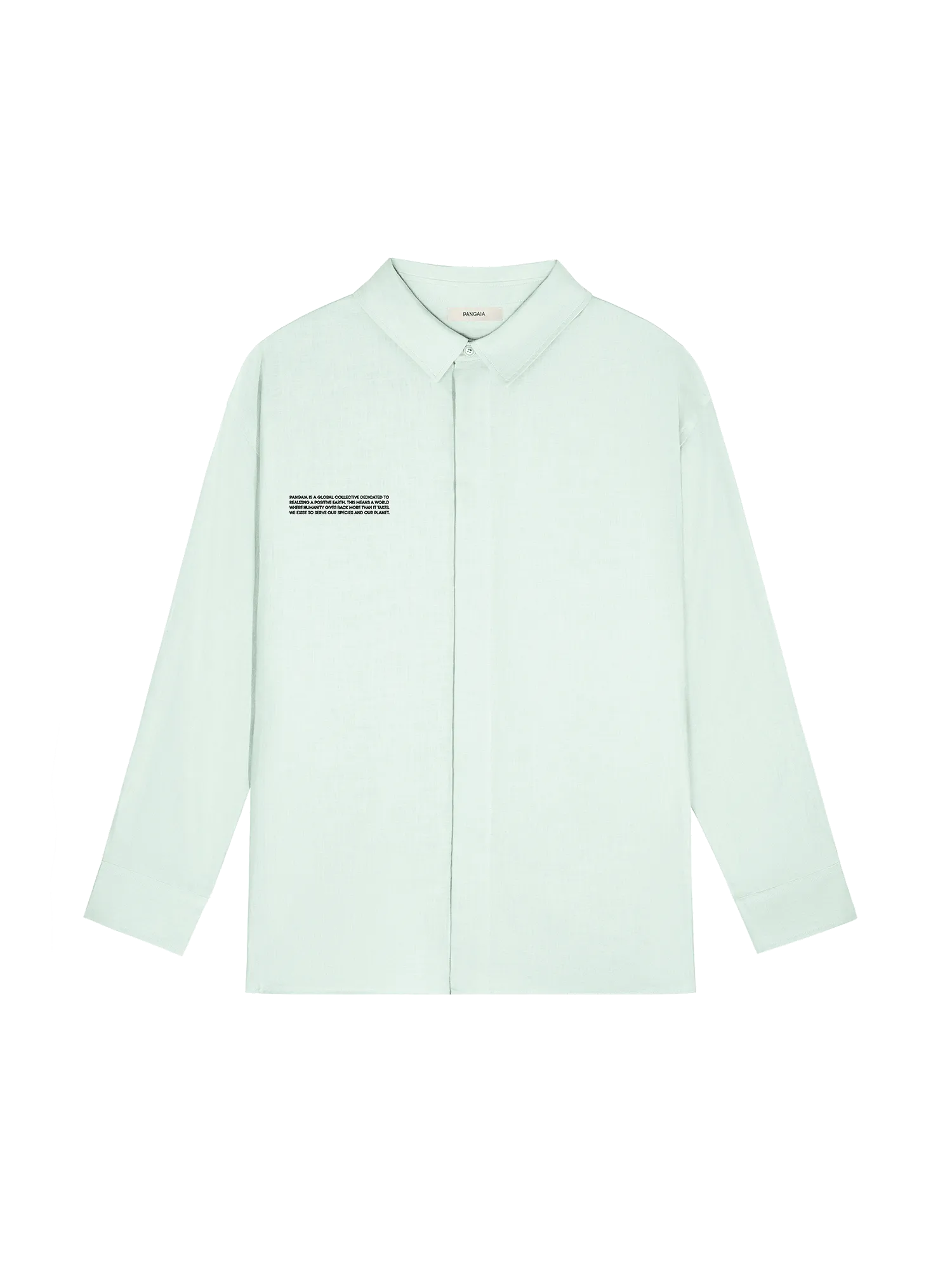 Mens DNA Linen Collared Long Sleeve Shirt—opal green