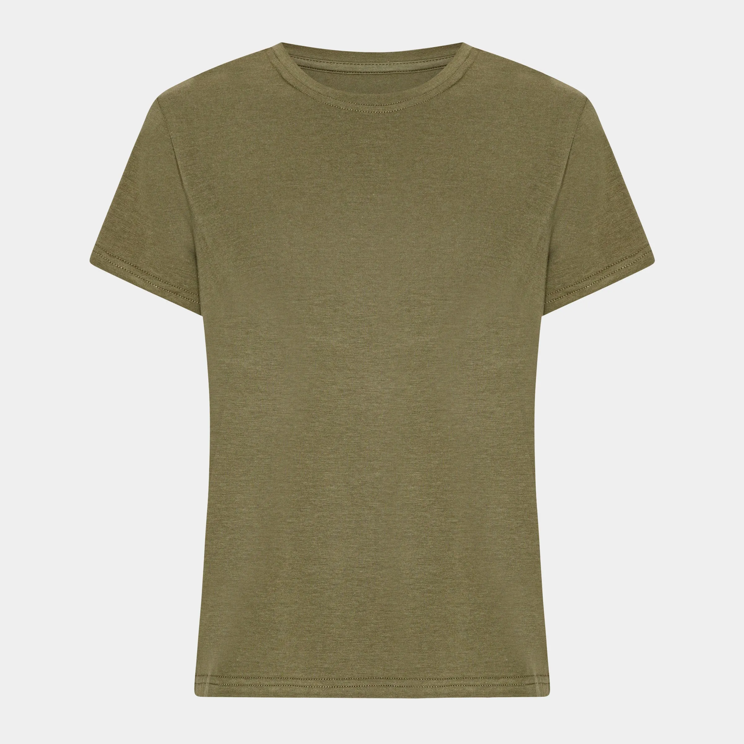 Oliven kortærmet bambus T-shirt