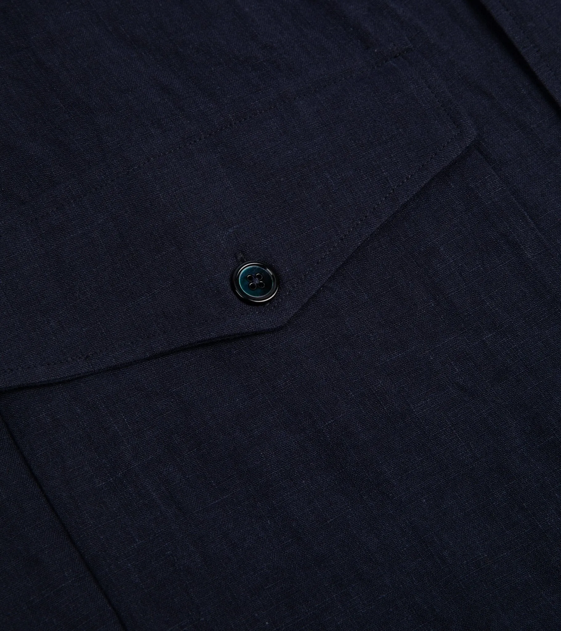 Salvatore Piccolo Linen Panama Shirt: Navy