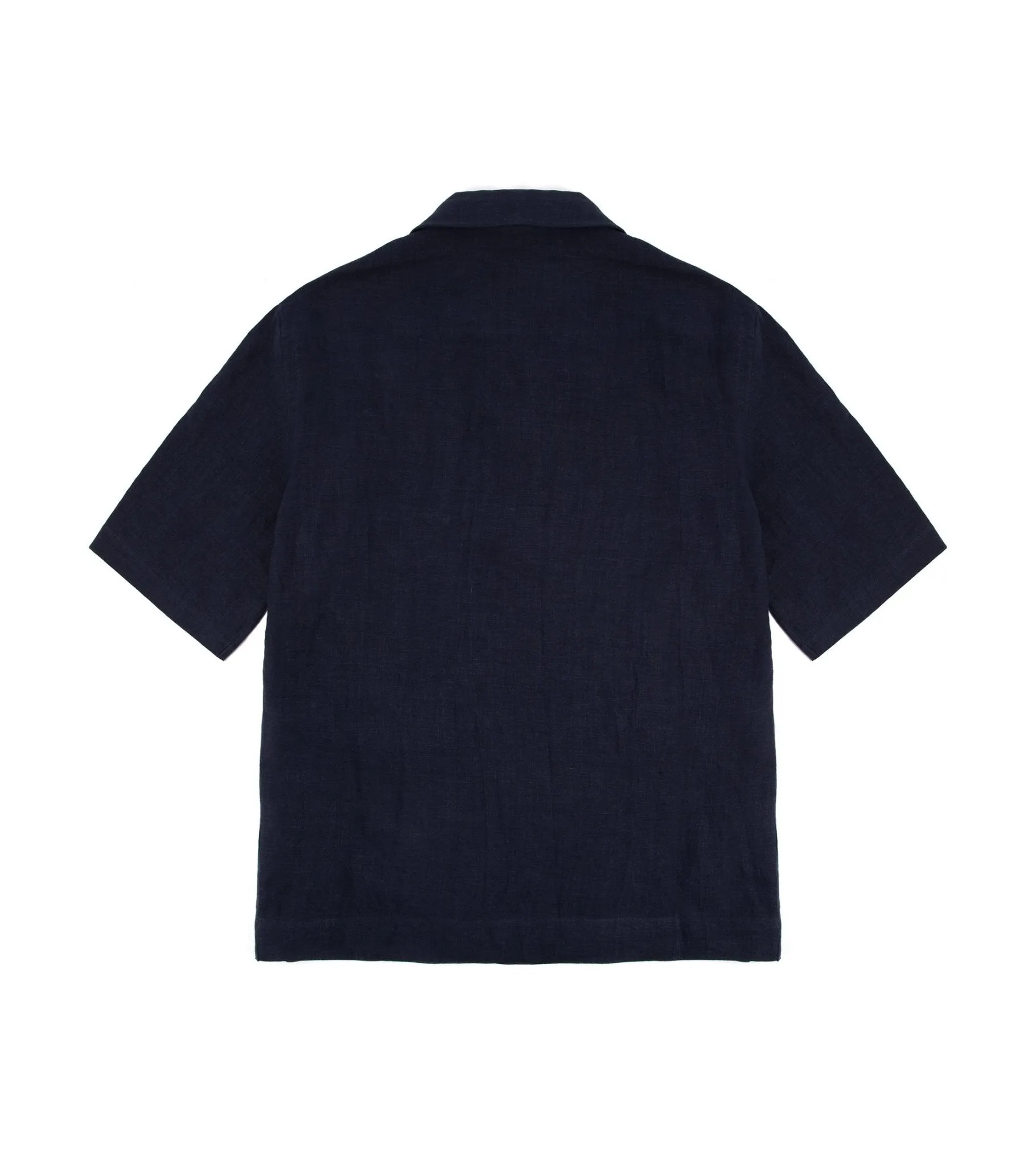 Salvatore Piccolo Linen Panama Shirt: Navy