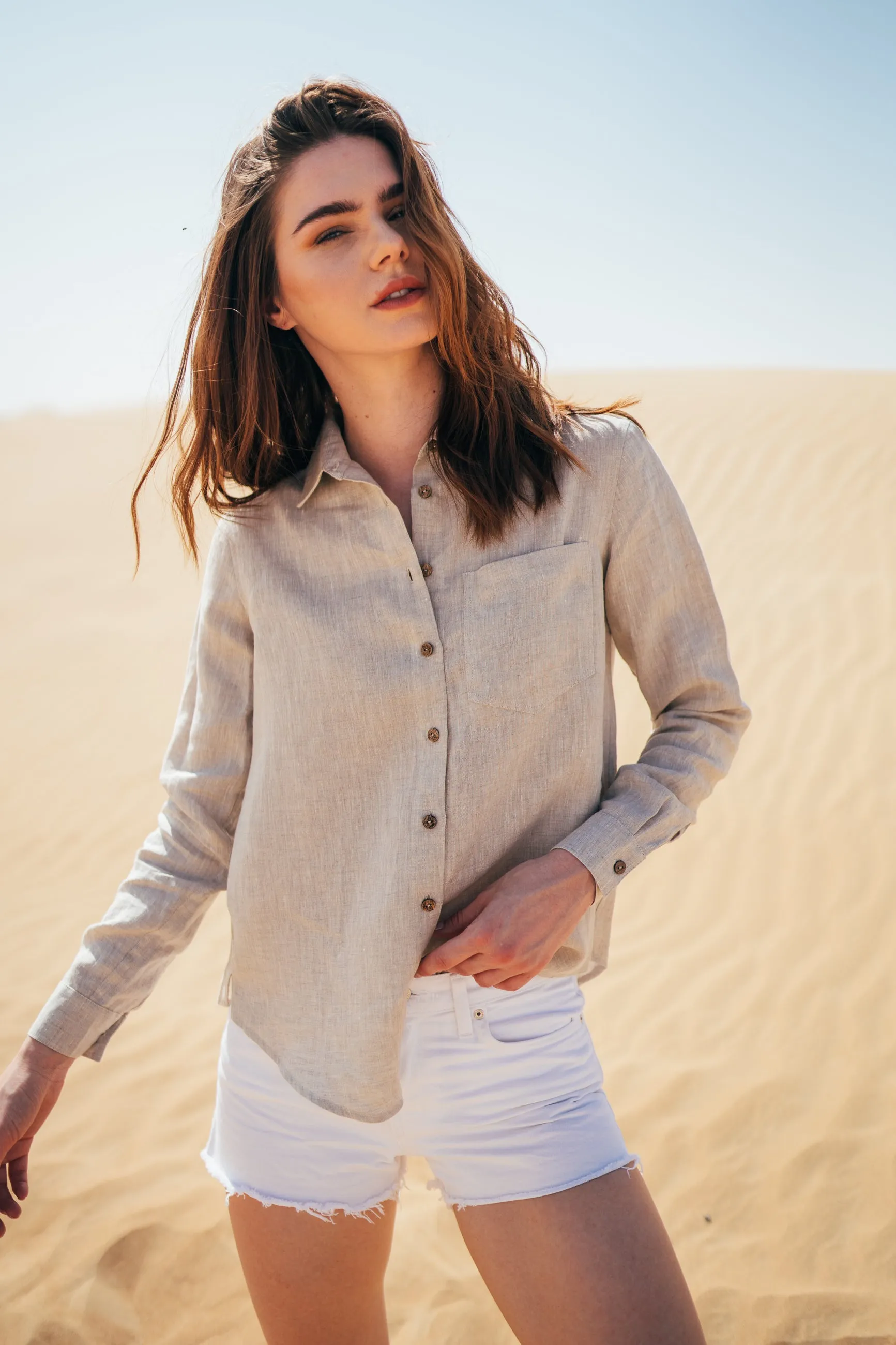 Sanni Long Sleeve Linen Shirt