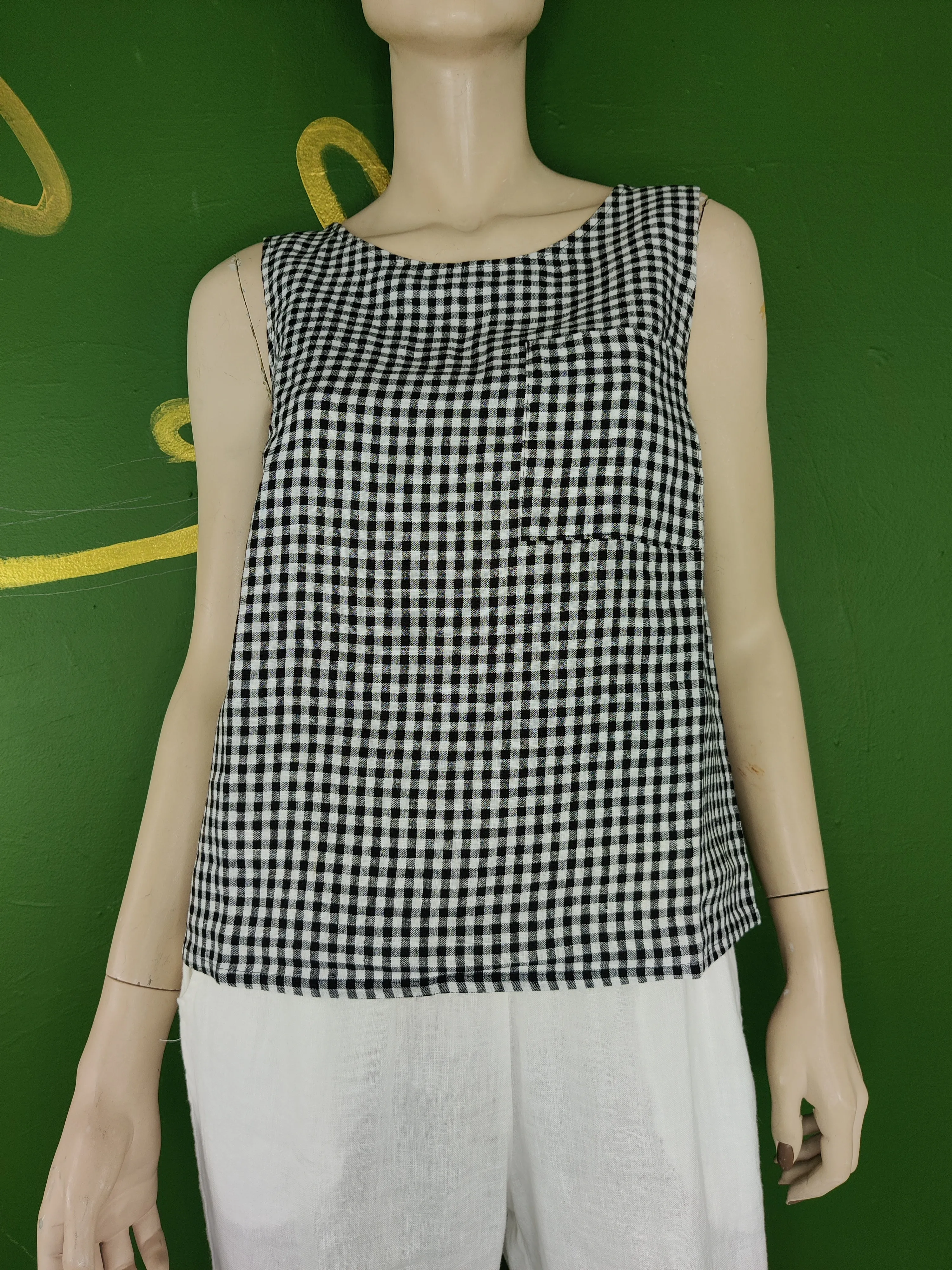 Silay Black/White Gingham Tank