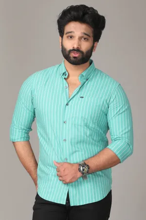 Teal Striped Full Sleeve Shirt Teal Striped Full Sleeve Shirt